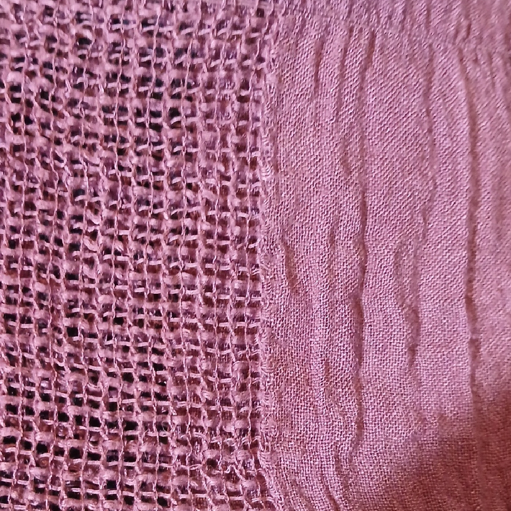 Flowy Mesh Scarf Or Wrap Mauve Woven Cotton Street Wear, Easy Going Gypsy Vibe - Picture 7 of 8